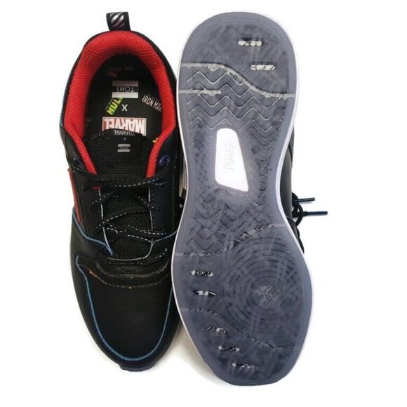 TOMS Men Arroyo Mens 8.5 Sneaker Shoes Athletic Black Marvel Leather Mesh Mix - Picture 6 of 8